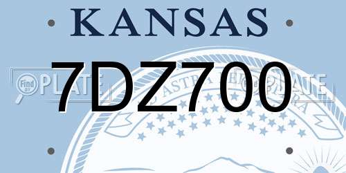 7DZ700 Kansas License Plate
