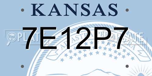 7E12P7 Kansas License Plate