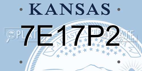 7E17P2 Kansas License Plate