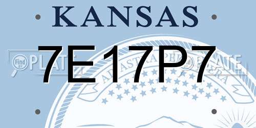 7E17P7 Kansas License Plate