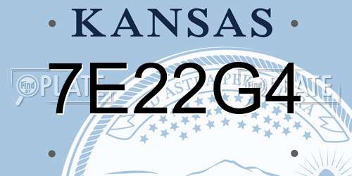 7E22G4 Kansas License Plate