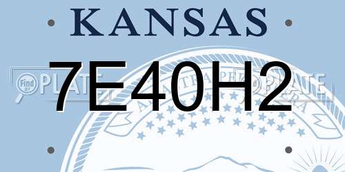 7E40H2 Kansas License Plate