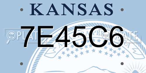 7E45C6 Kansas License Plate