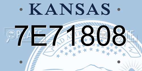 7E71808 Kansas License Plate