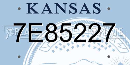 7E85227 Kansas License Plate