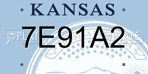 7E91A2 Kansas License Plate