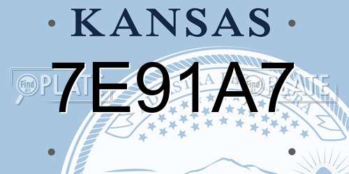 7E91A7 Kansas License Plate