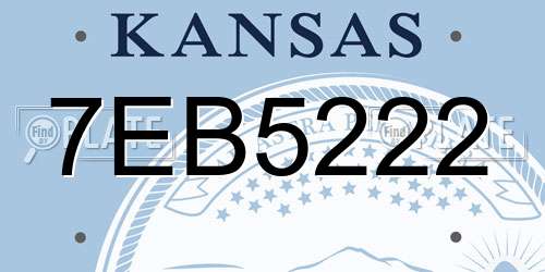 7EB5222 Kansas License Plate