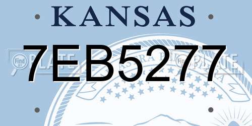 7EB5277 Kansas License Plate