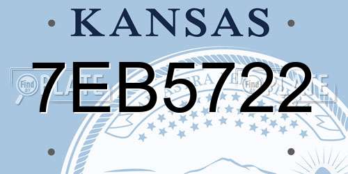 7EB5722 Kansas License Plate
