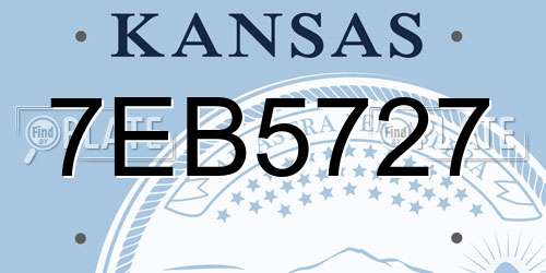 7EB5727 Kansas License Plate