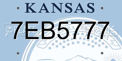 7EB5777 Kansas License Plate