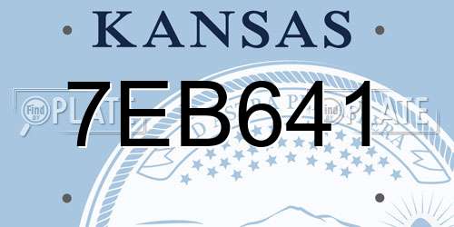 7EB641 Kansas License Plate