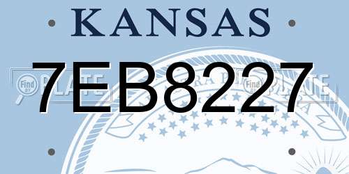 7EB8227 Kansas License Plate