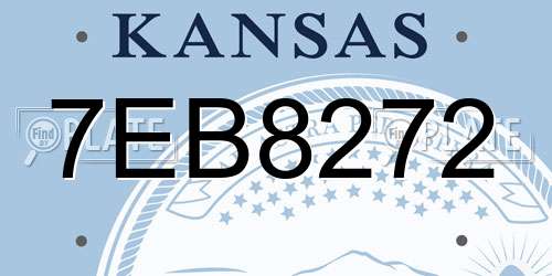 7EB8272 Kansas License Plate