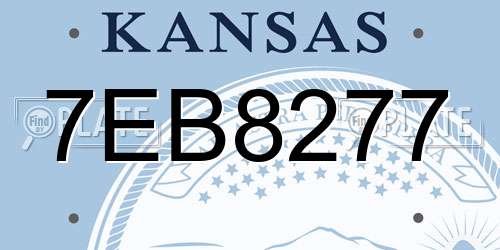 7EB8277 Kansas License Plate