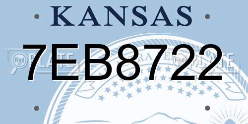 7EB8722 Kansas License Plate
