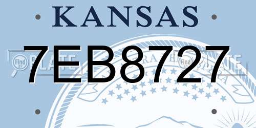 7EB8727 Kansas License Plate