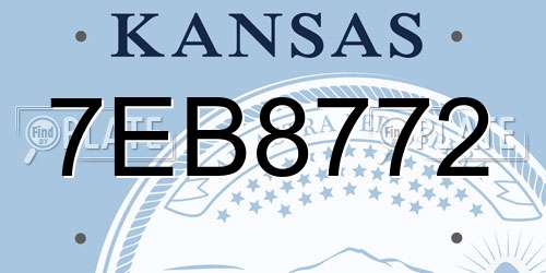 7EB8772 Kansas License Plate