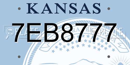 7EB8777 Kansas License Plate