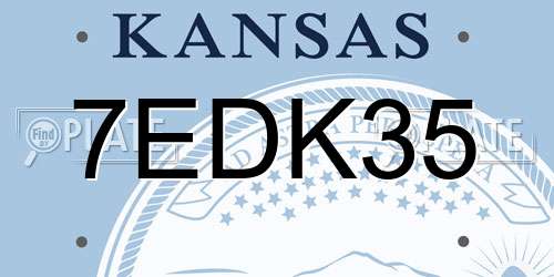 7EDK35 Kansas License Plate