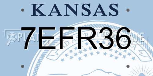 7EFR36 Kansas License Plate