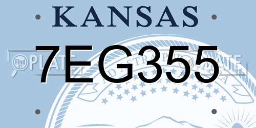 7EG355 Kansas License Plate