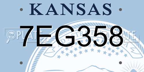 7EG358 Kansas License Plate