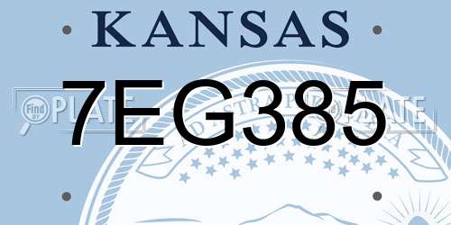 7EG385 Kansas License Plate