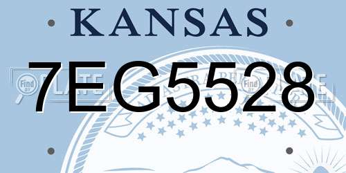 7EG5528 Kansas License Plate