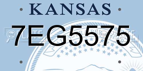 7EG5575 Kansas License Plate