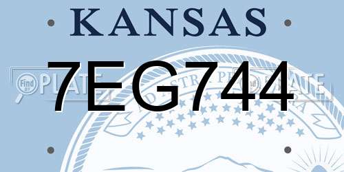 7EG744 Kansas License Plate