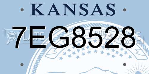 7EG8528 Kansas License Plate