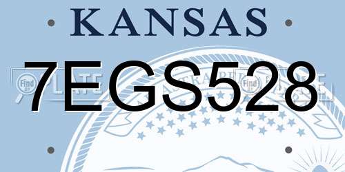 7EGS528 Kansas License Plate