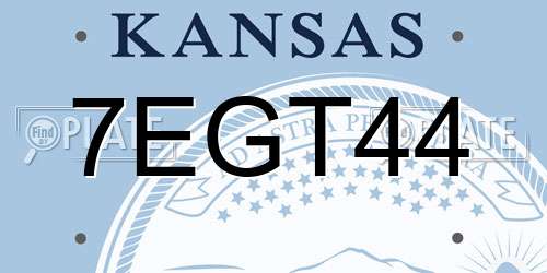 7EGT44 Kansas License Plate