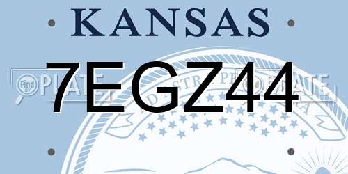 7EGZ44 Kansas License Plate