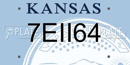7EII64 Kansas License Plate