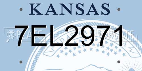 7EL2971 Kansas License Plate