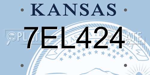 7EL424 Kansas License Plate