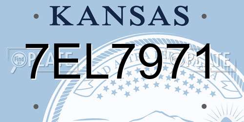 7EL7971 Kansas License Plate