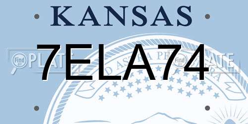 7ELA74 Kansas License Plate