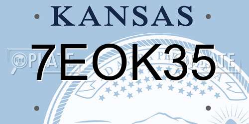7EOK35 Kansas License Plate
