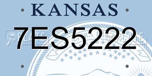 7ES5222 Kansas License Plate