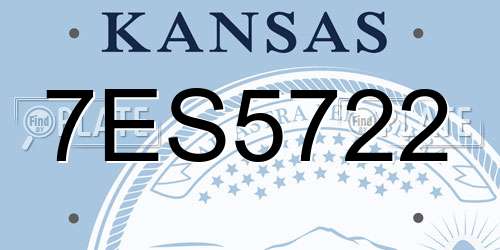 7ES5722 Kansas License Plate