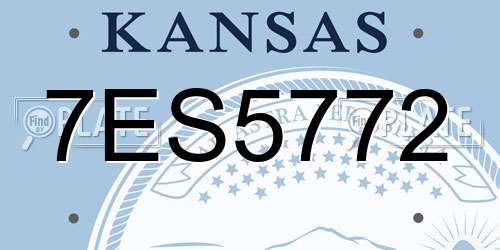 7ES5772 Kansas License Plate