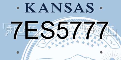 7ES5777 Kansas License Plate