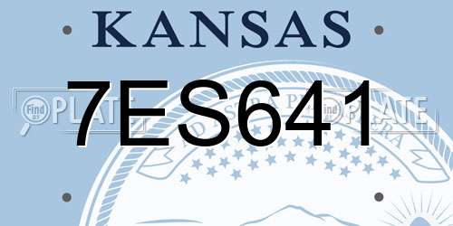 7ES641 Kansas License Plate