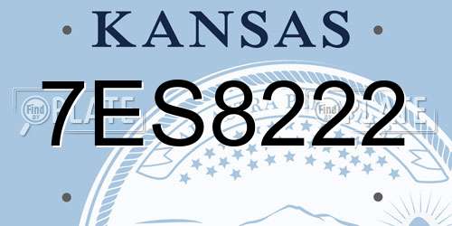 7ES8222 Kansas License Plate