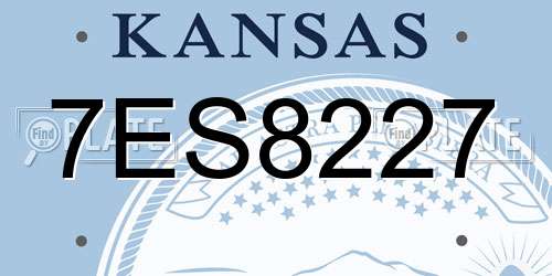 7ES8227 Kansas License Plate