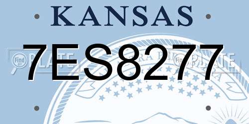 7ES8277 Kansas License Plate